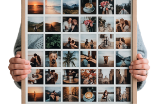 Personalised photo collage print with multiple pictures