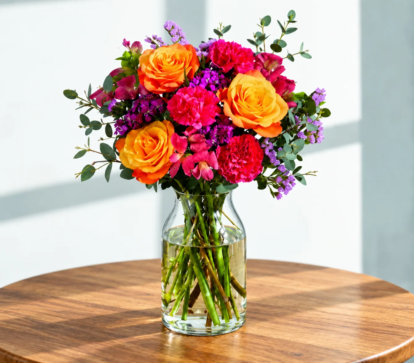 The Summer bouquet in a glass vase