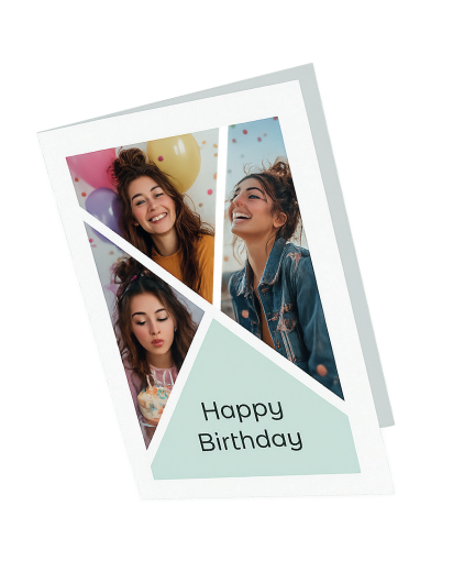 Greeting card layout example with photos