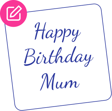 Card with handwritten Happy Birthday Mum message