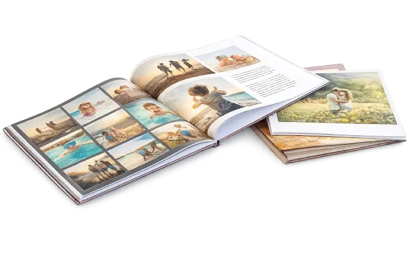 Open personalised photo books printed by FreeSnaps