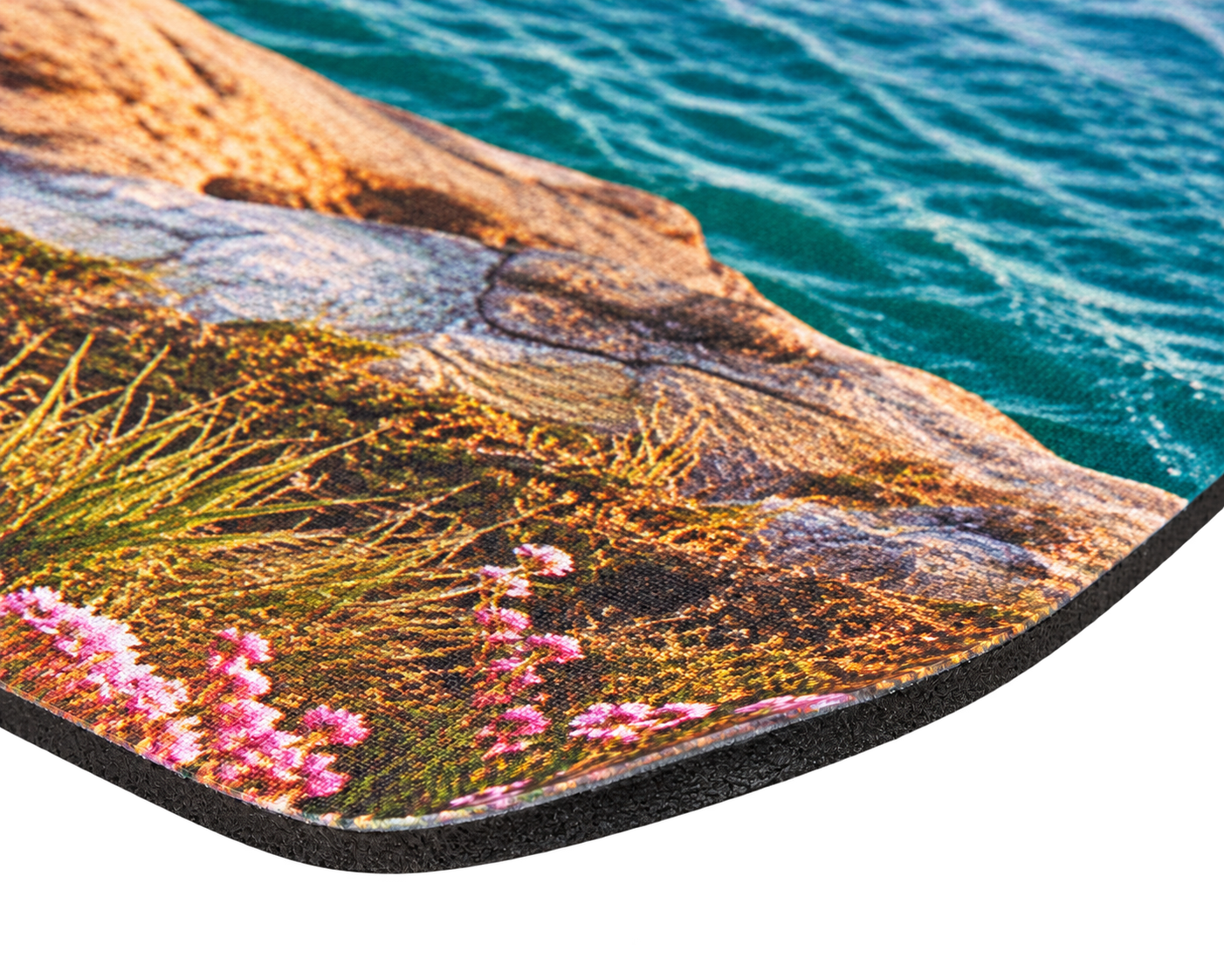 Personalised mouse mat featuring a colourful landscape photograph