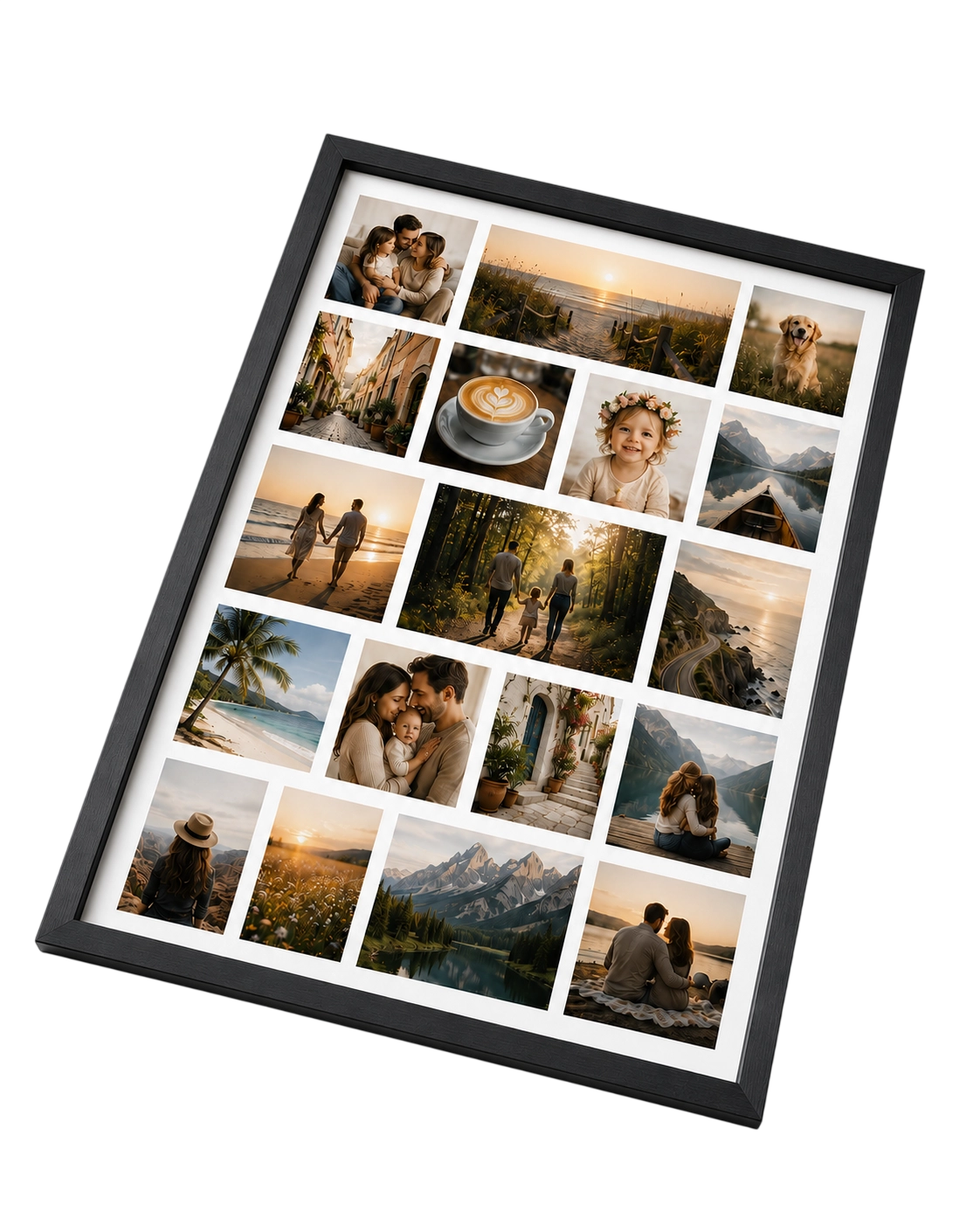 Framed picture collage print made with the FreeSnaps picture collage maker